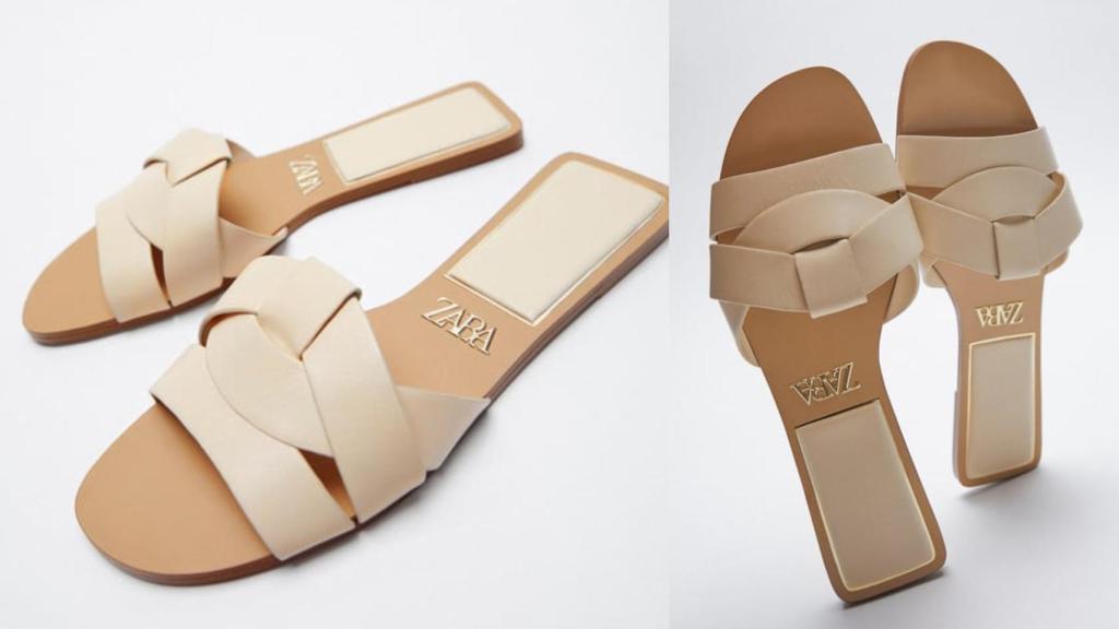 Sandalias planas de Zara.