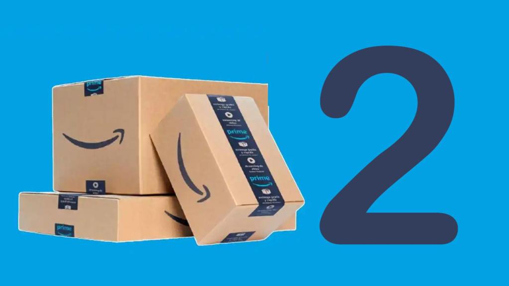 Fotomontaje con cajas de Amazon.