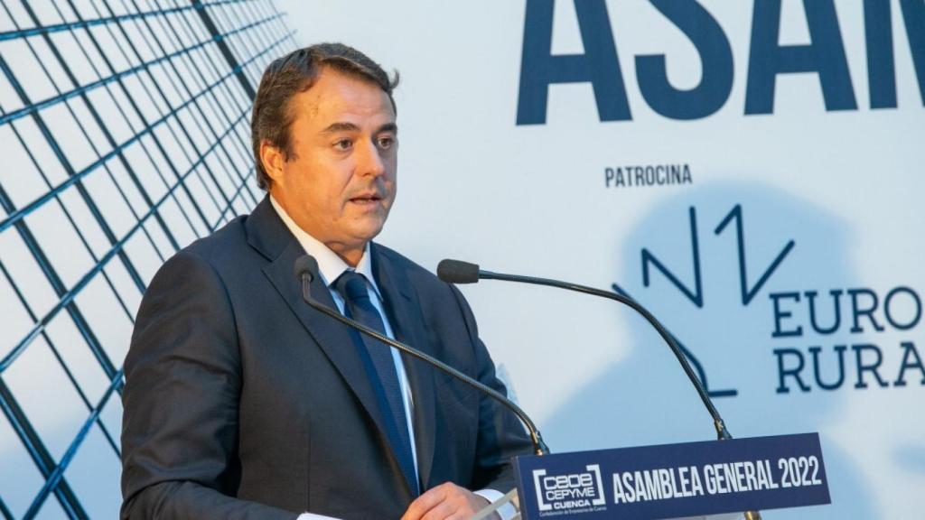 David Peña, presidente de CEOE-Cepyme Cuenca, durante su intervención.