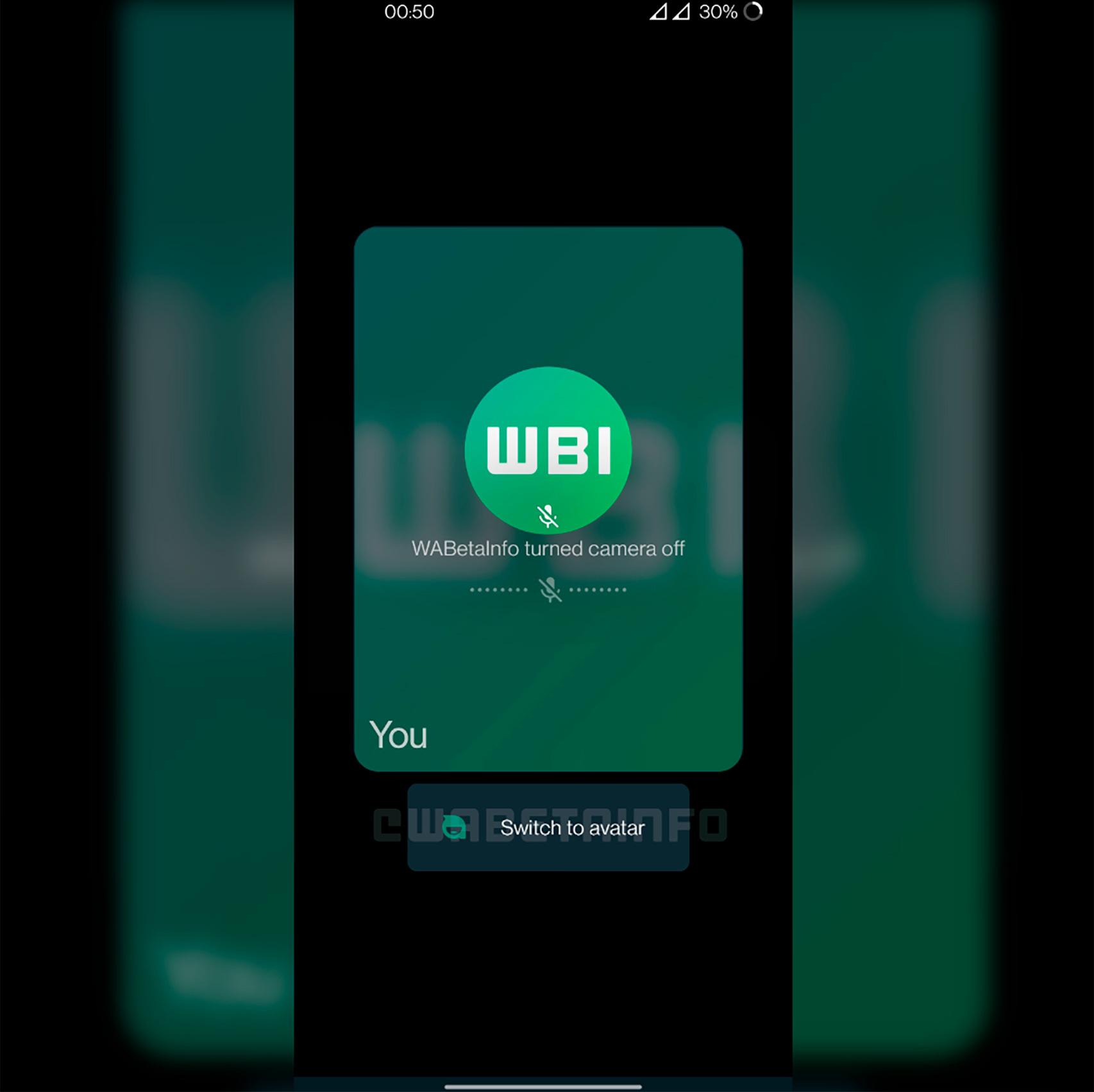 El botón para cambiar al avatar en WhatsApp