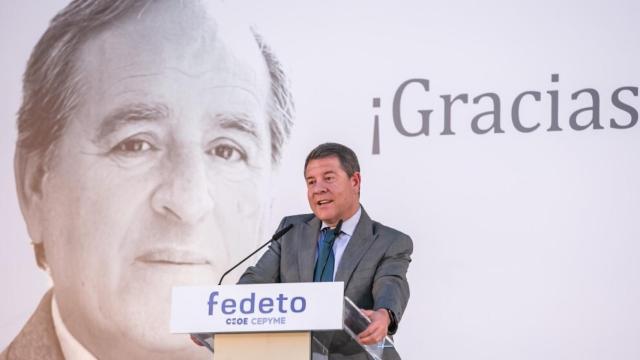 El presidente de Castila-La Mancha, Emiliano García-Page, en el homenaje a Ángel Nicolás.