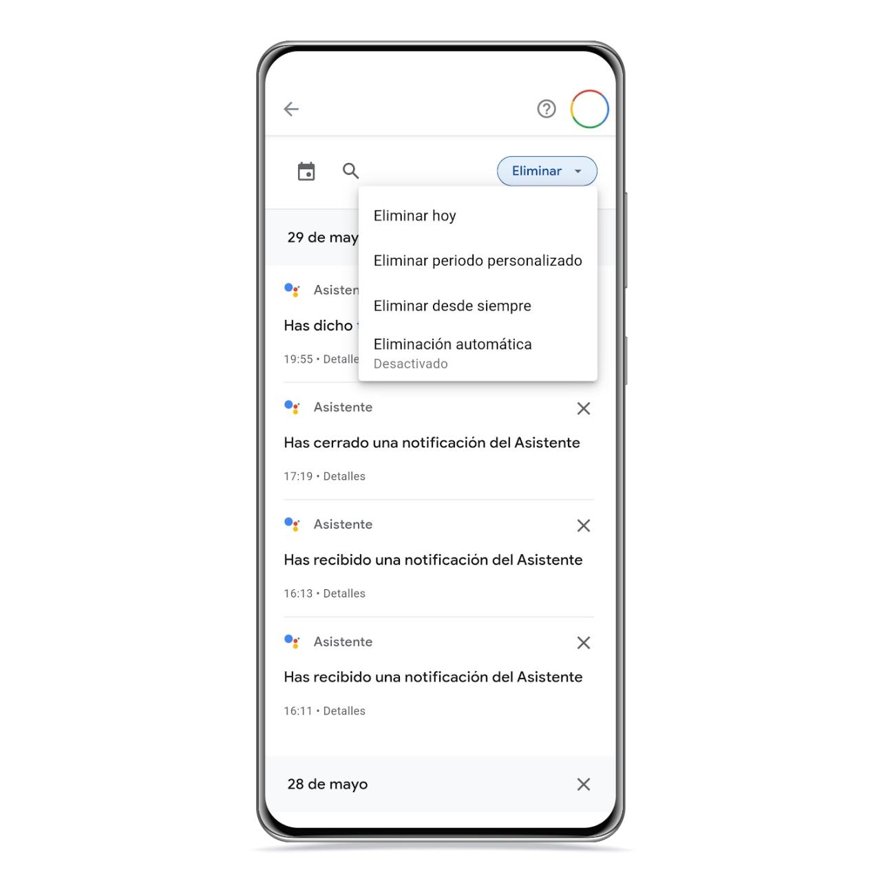 Eliminar información