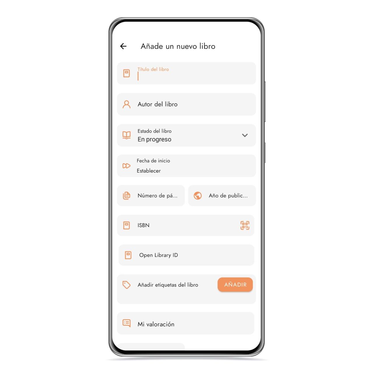 Añadir ficha manualmente en Openreads
