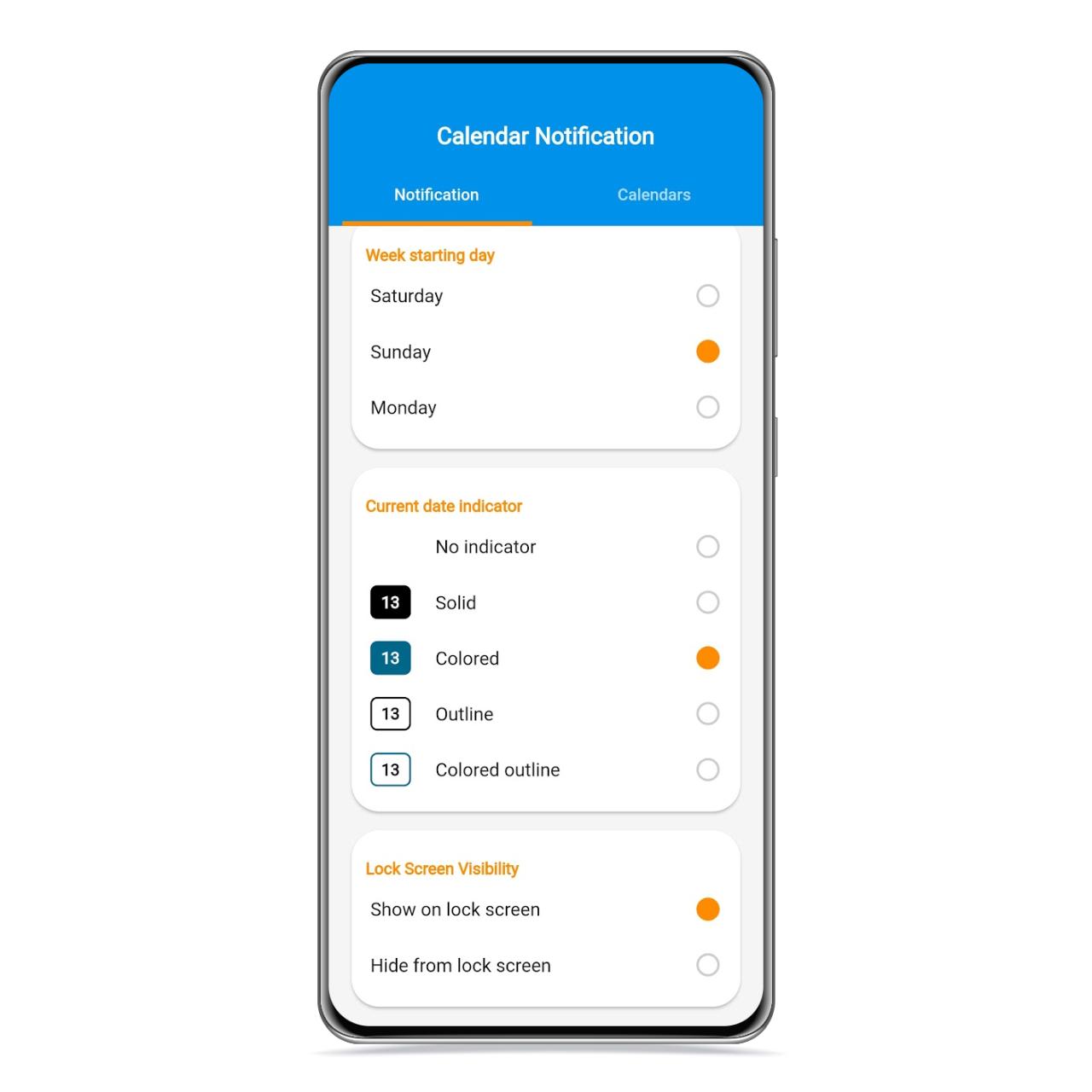 Diseño de Calendar Notification