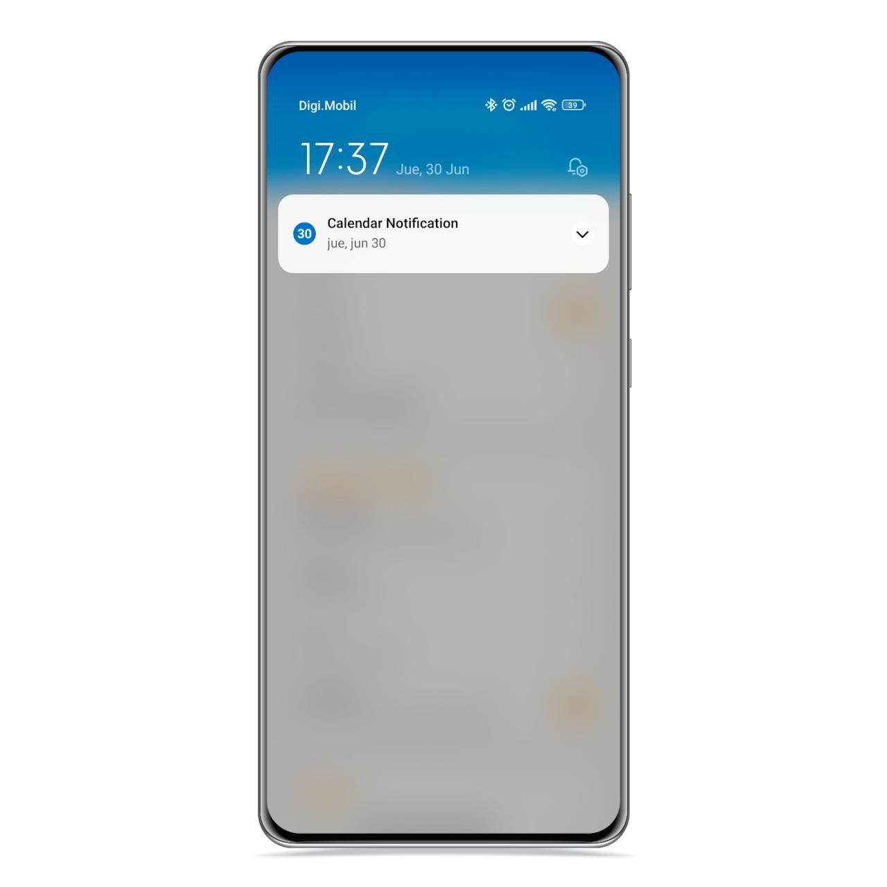 Calendario compacto en la barra de notificaciones