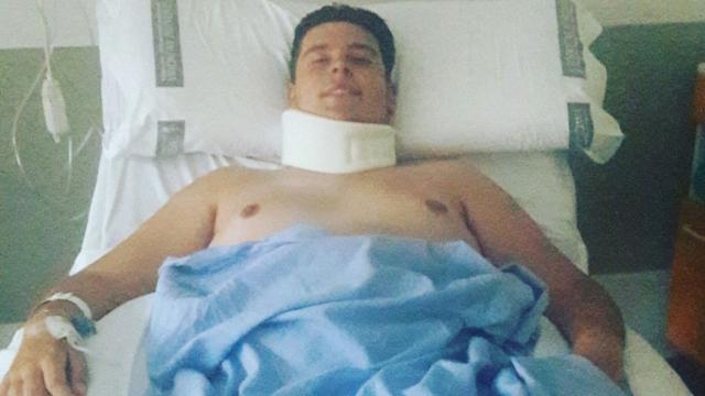 Jaime, poco después de sufrir el accidente en la playa de Gandía.