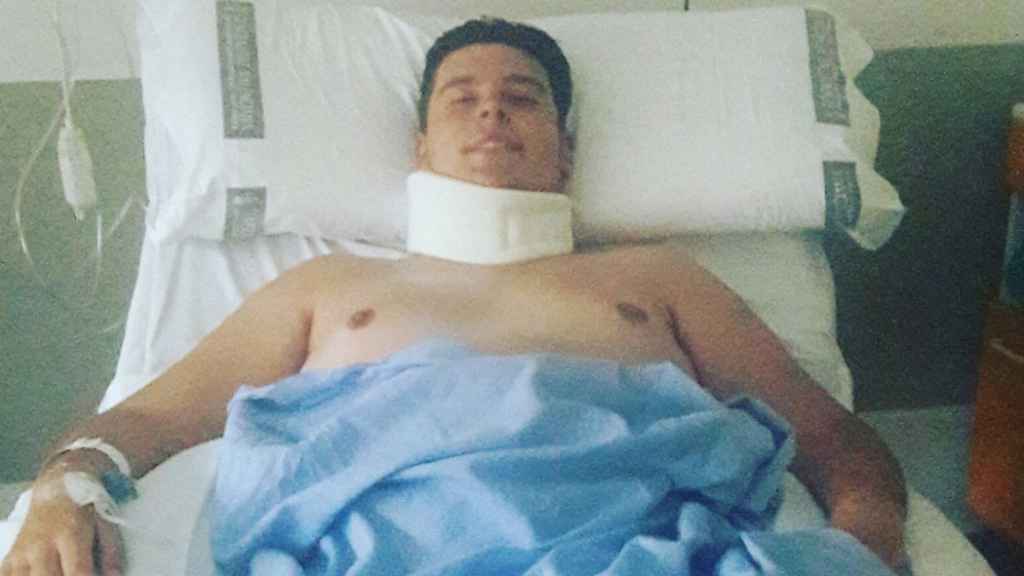 Jaime, poco después de sufrir el accidente en la playa de Gandía.