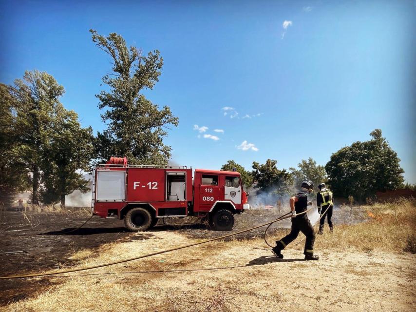 Una intervención de los bomberos en León.