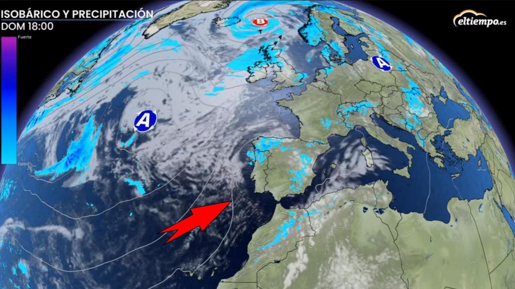 Las precipitaciones provocadas por la DANA atlántica. Meteored.