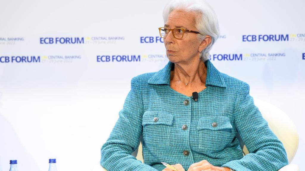 La presidenta del BCE, Christine Lagarde, durante el foro celebrado esta semana en la ciudad portuguesa de Sintra