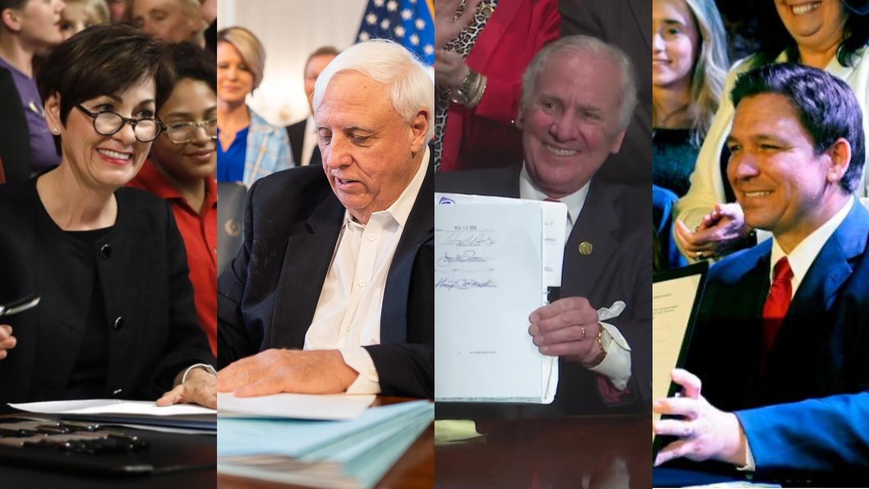 Los gobernadores de los estados conservadores firmando las leyes antiaborto en EEUU