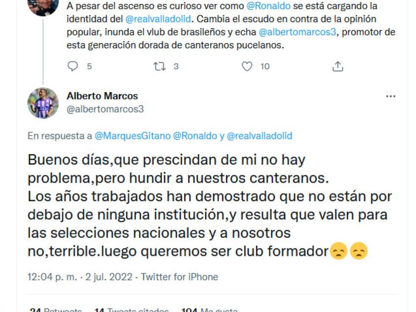 Respuesta de Alberto Marcos