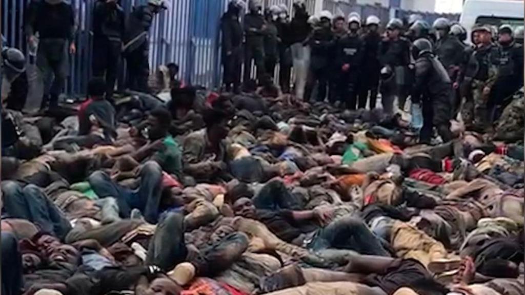 Imagen de la masacre en Melilla la semana pasada.