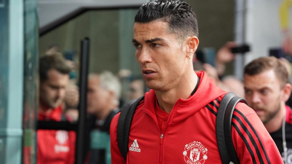 Cristiano Ronaldo durante un viaje con el Manchester United