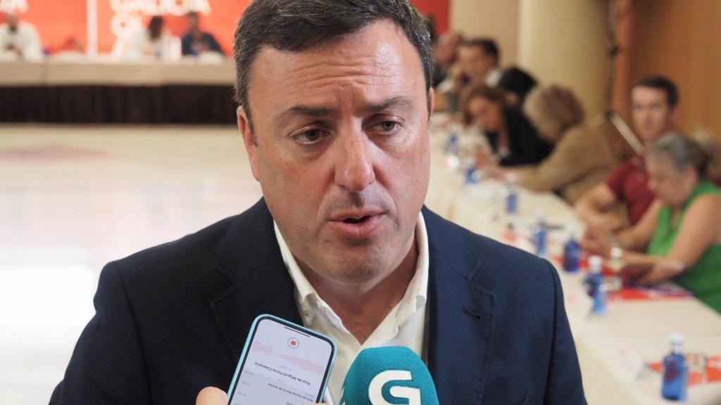 El secretario xeral del PSdeG, Valentín González Formoso, en declaraciones a los medios.