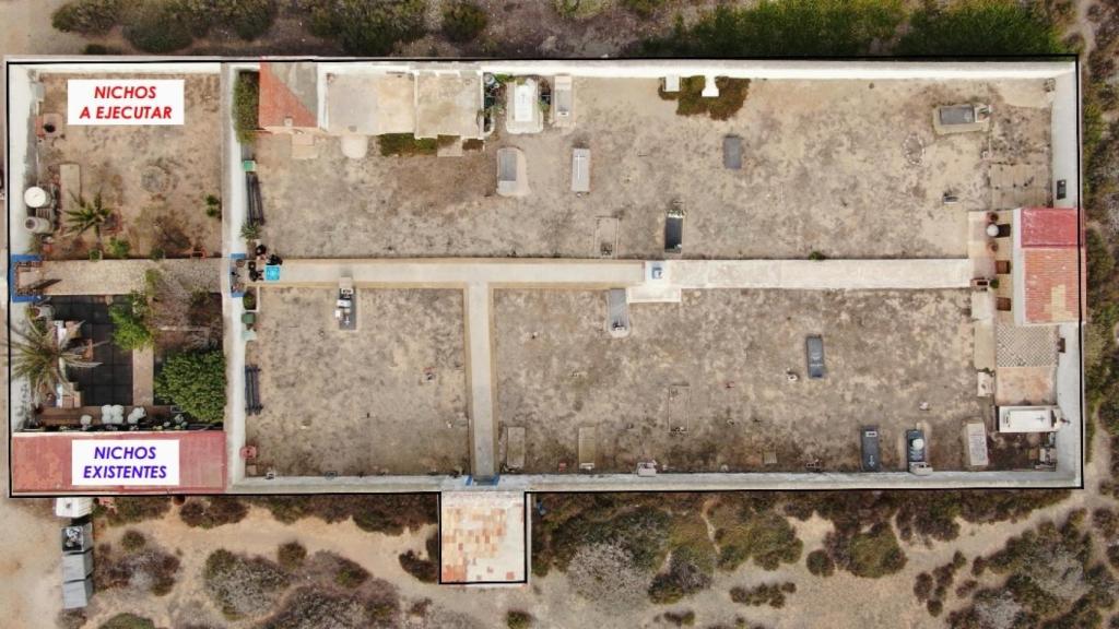 La ampliación del cementerio, a vista de pájaro.