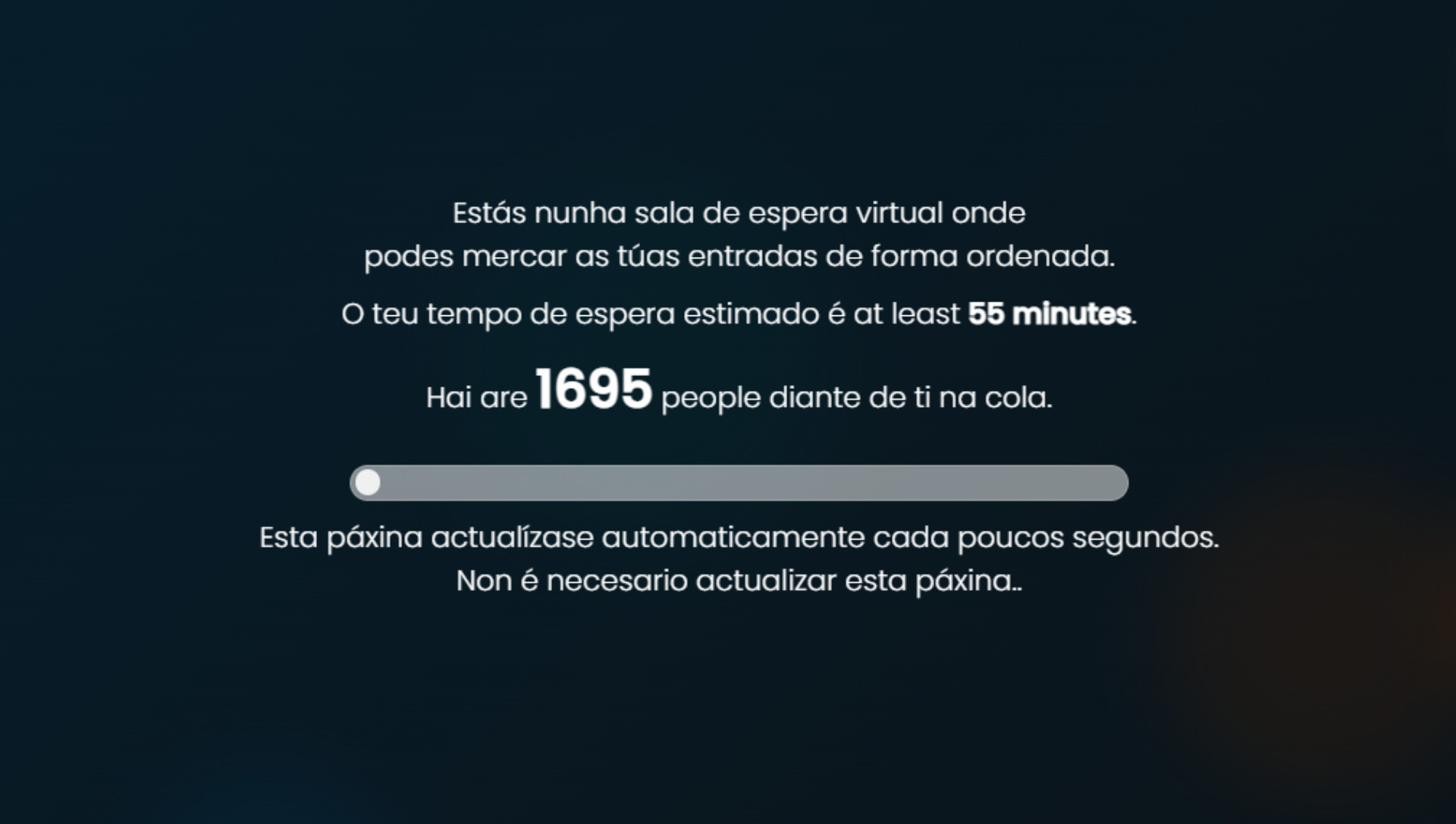 Mensaje de la web del Concello de Vigo.