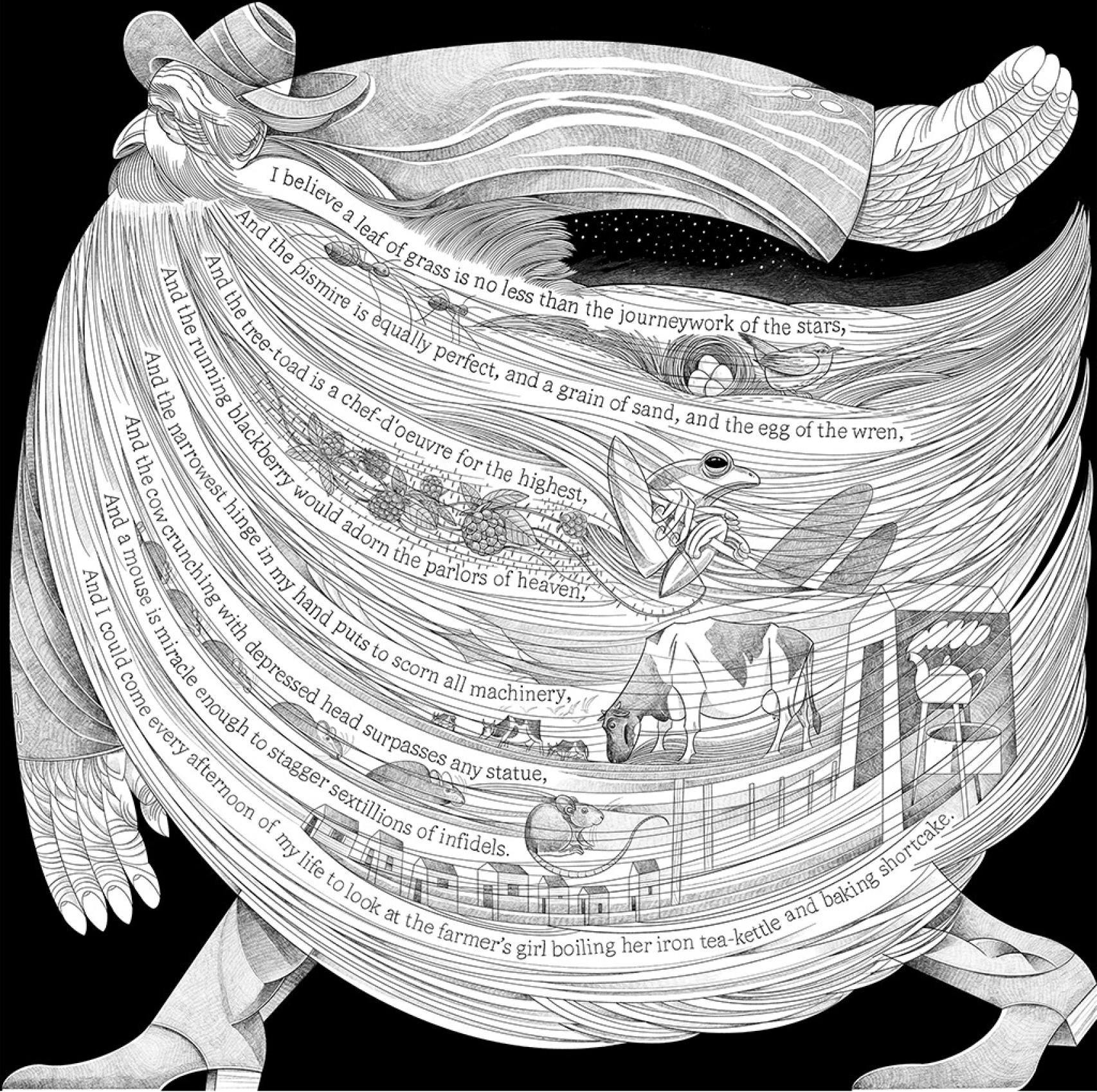 Ilustración sobre Whitman para 'The New York Times Book Review'