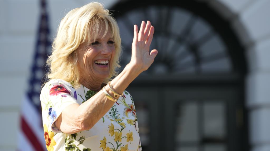 Jill Biden  en la celebración del Día de la Independencia de Estados Unidos.