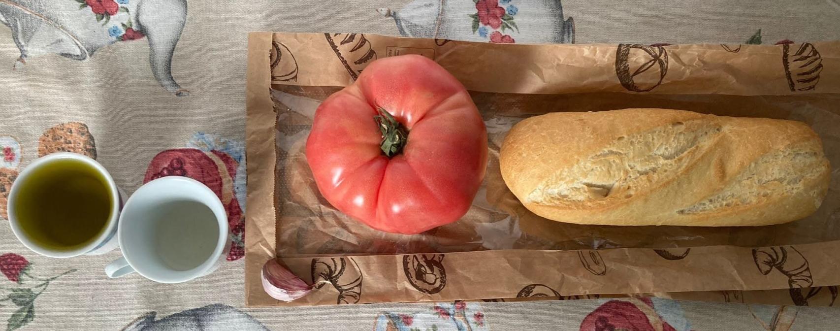 Foto de los ingredientes empleados para el salmorejo.
