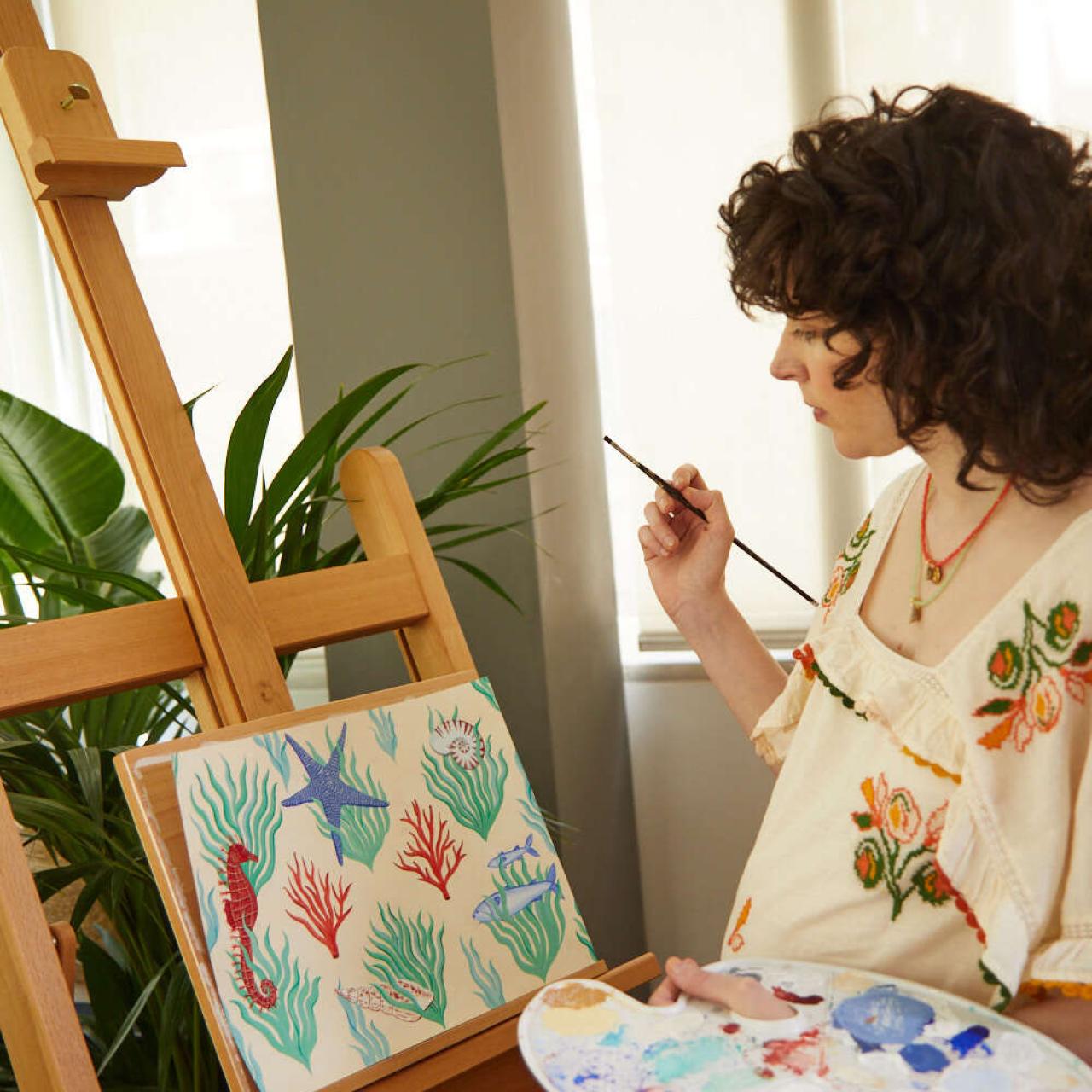 Brianda pintado “Mediterranean Dream” en el estudio