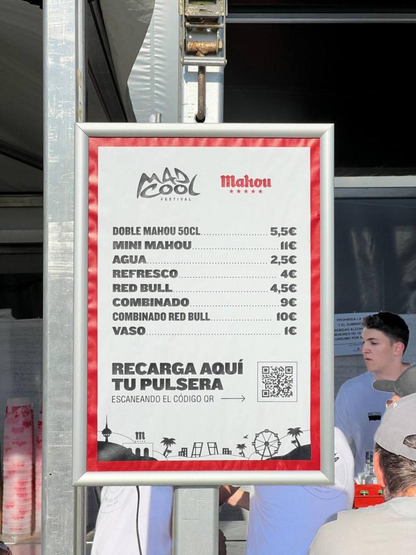 Precios de las bebidas en Mad Cool 2022
