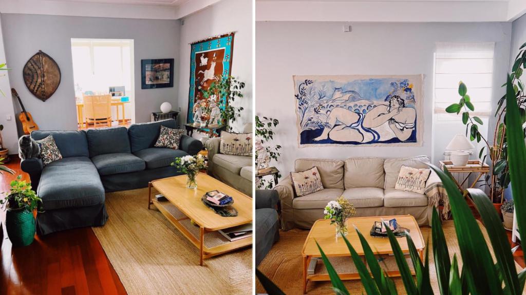 El salón de la vivienda de Brianda Fitz-James tiene mucha vegetación.