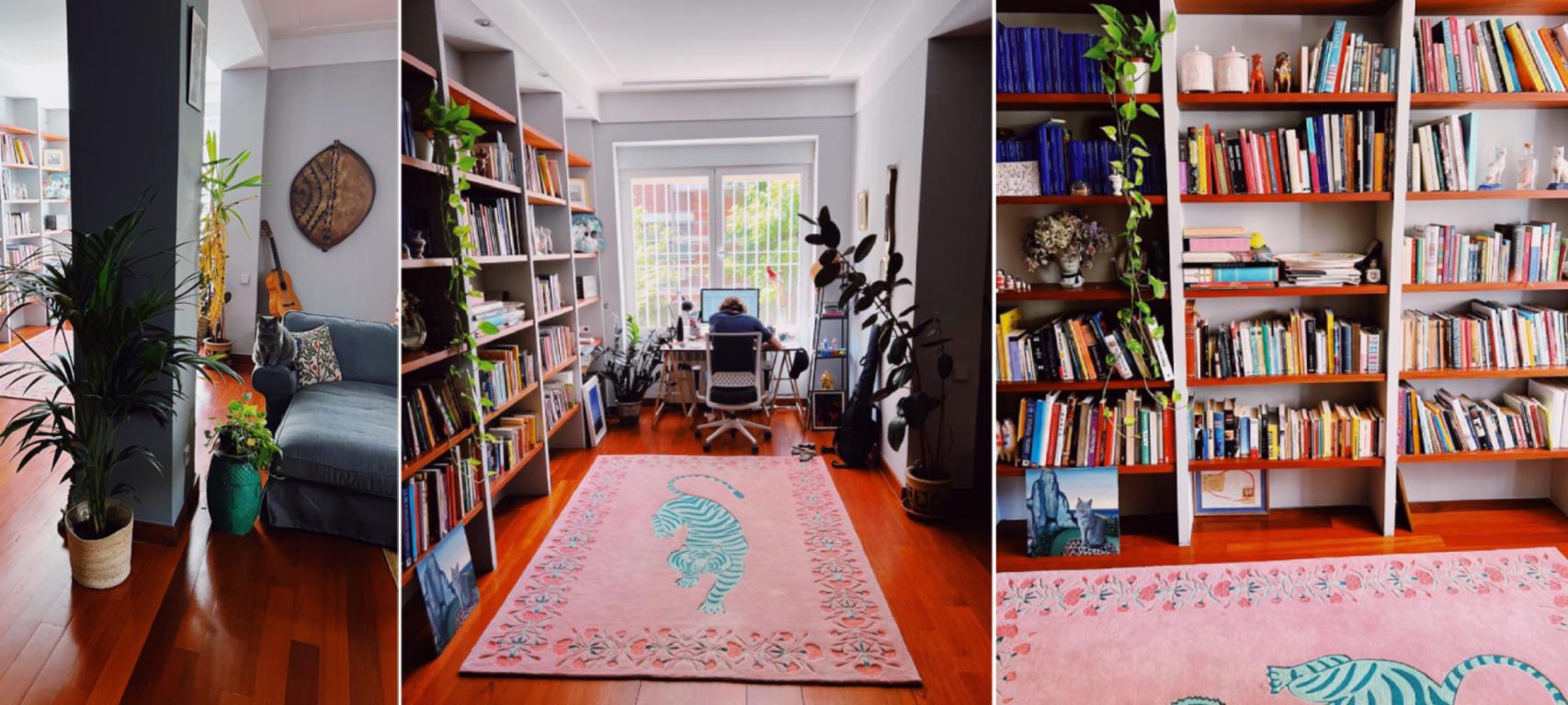 Desde el salón se accede al estudio.