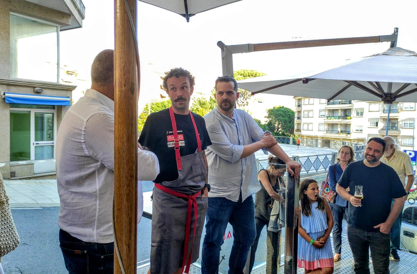 Robustiano Fariña, Iván Dominguez y Diego López en la inauguración. Foto: Thalia García