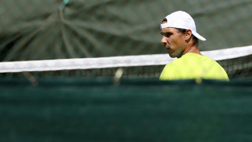 Rafa Nadal, durante el entrenamiento de este jueves.