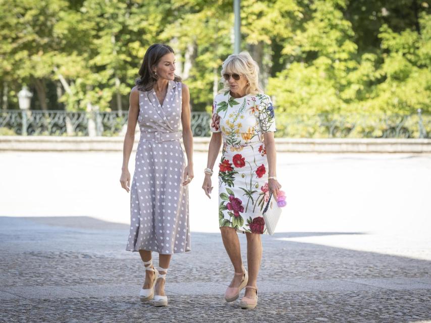 La reina Letizia junto a la primera dama de Estados Unidos en Segovia.