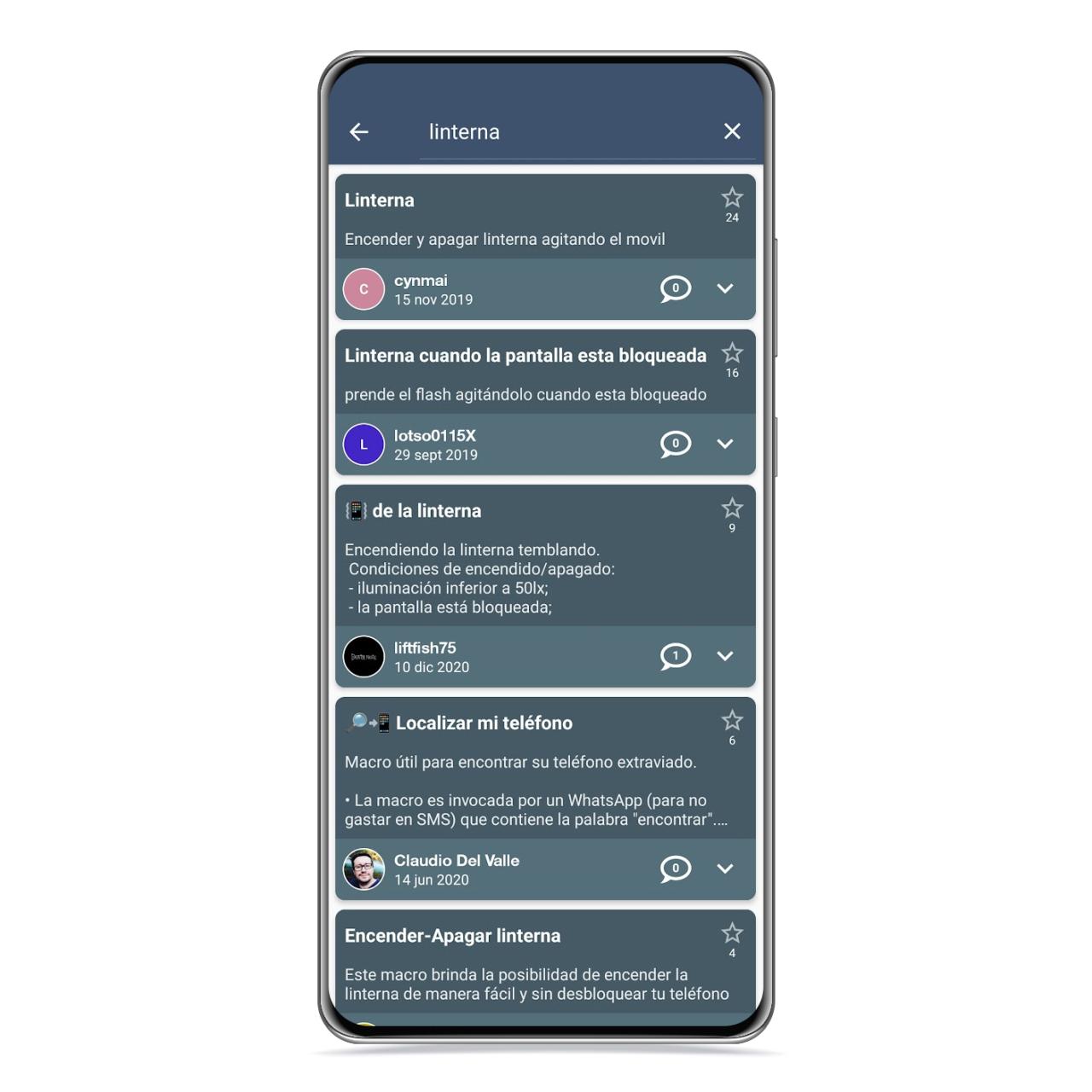 Búsqueda en Macrodroid