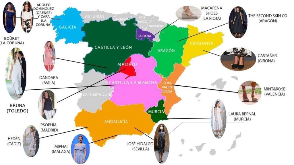 La Reina y sus hijas apuestan por marcas españolas en sus actos.