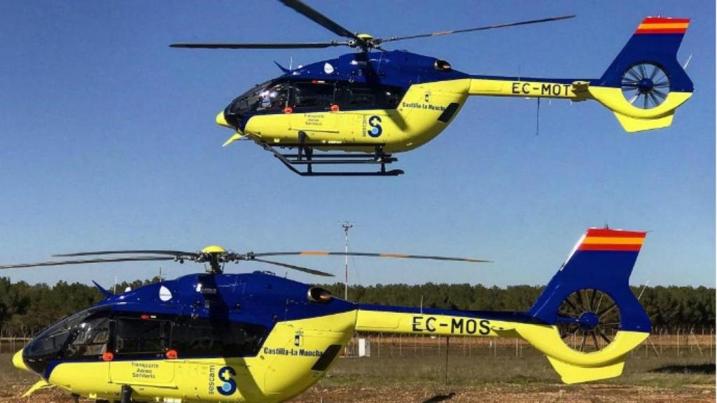 Imagen de archivo de dos helicópteros medicalizados.