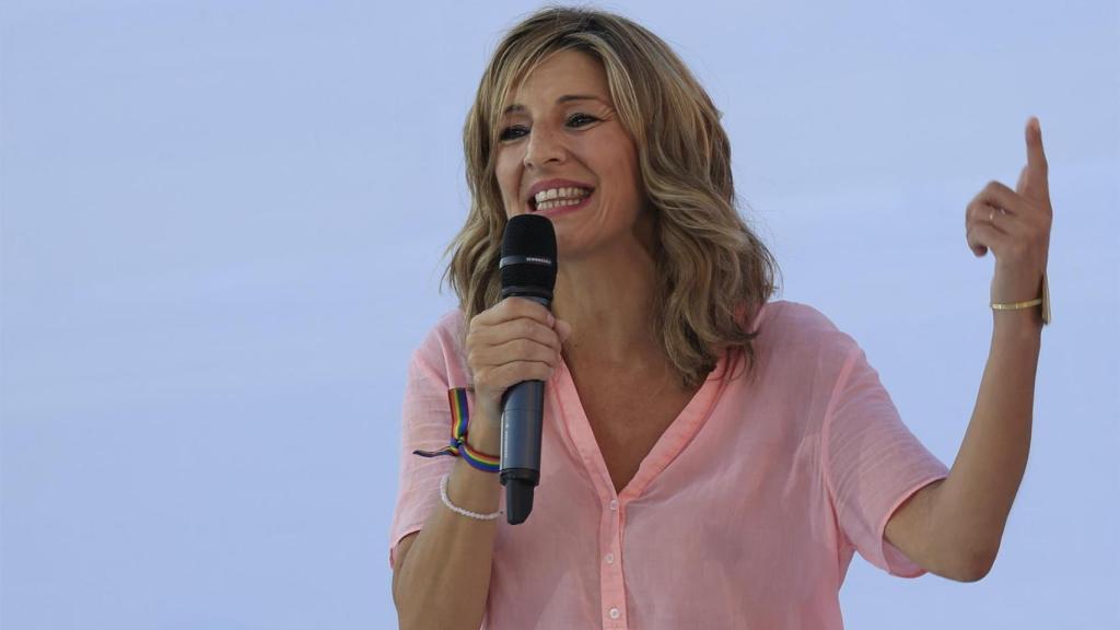 Yolanda Díaz, este viernes, durante el acto celebrado en el Matadero de Madrid.