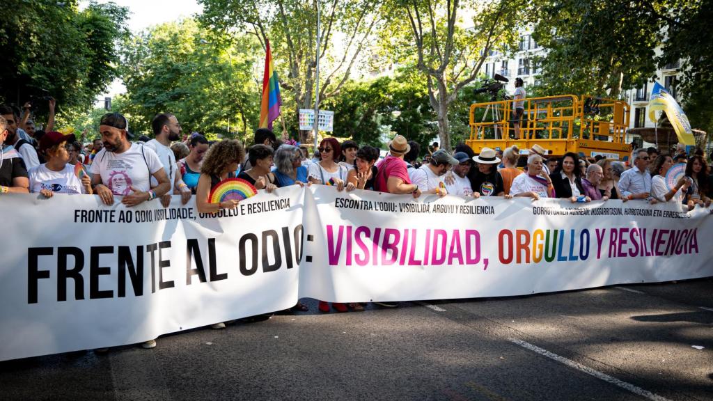 La cabecera de la manifestación del Orgullo.