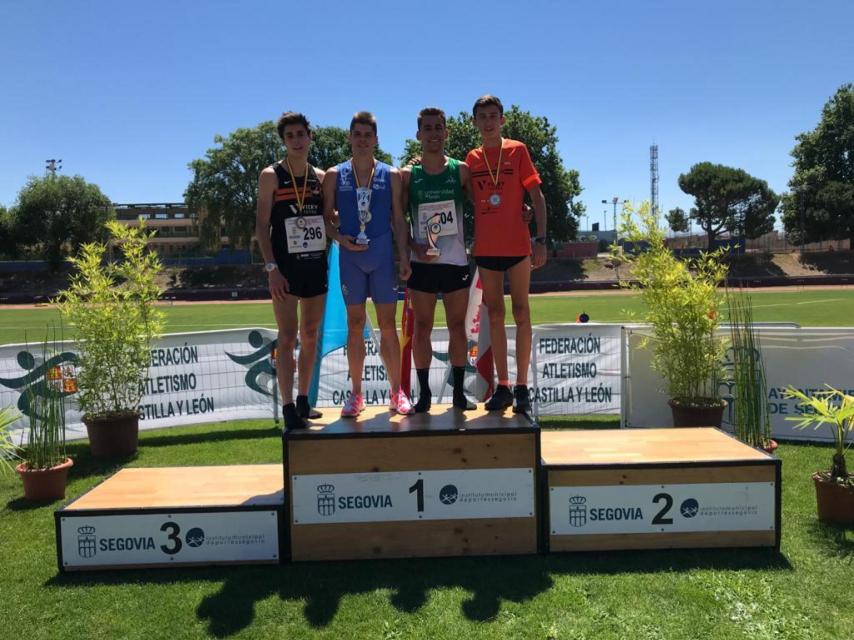 El podio de la competición segoviana, este fin de semana.