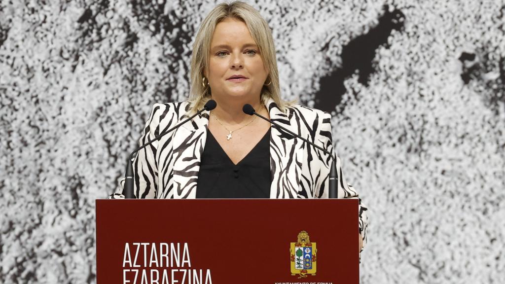 La hermana de Miguel Ángel Blanco, Marimar Blanco, durante el homenaje al concejal asesinado en Ermua hace 25 años