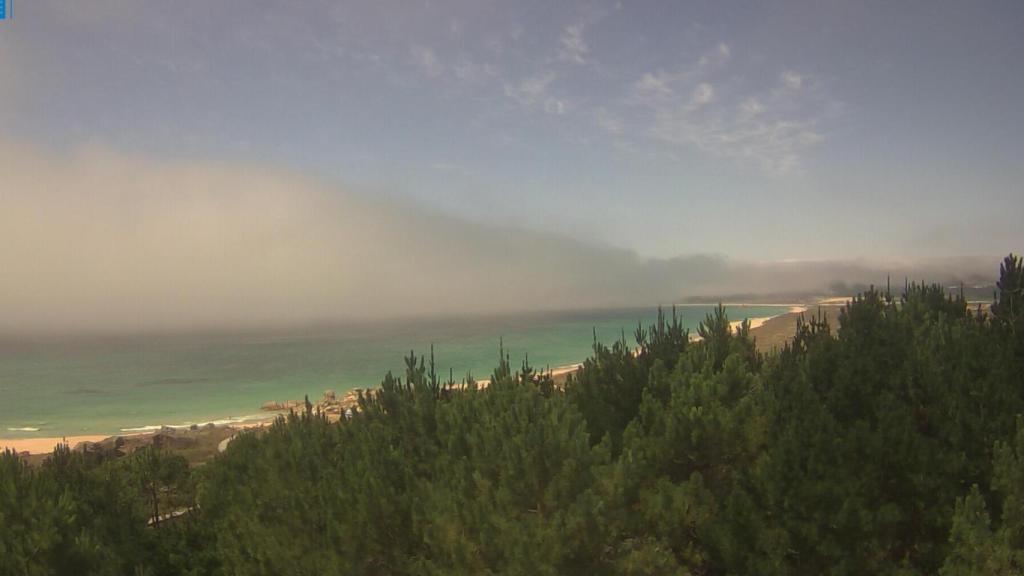 Niebla en Corrubedo este domingo.