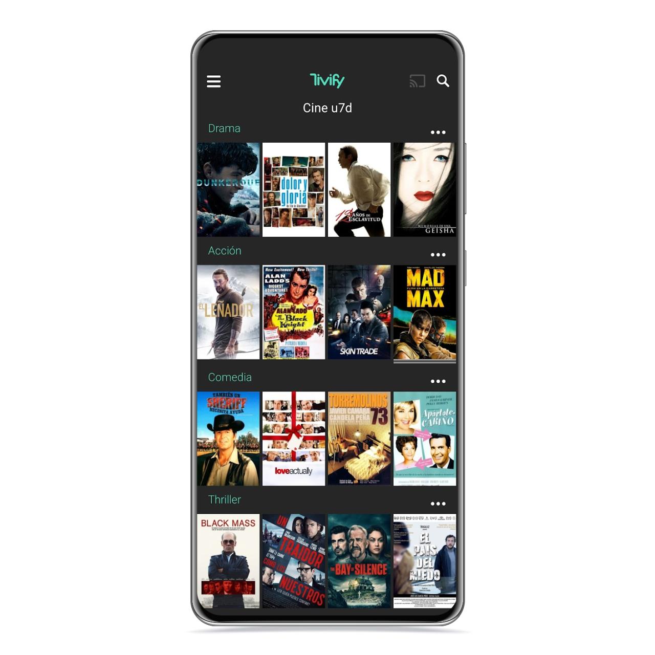 Películas bajo demanda en Tivify