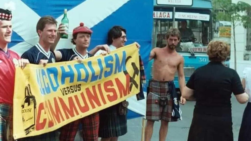 Imagen de los escoceses y sus faldas.