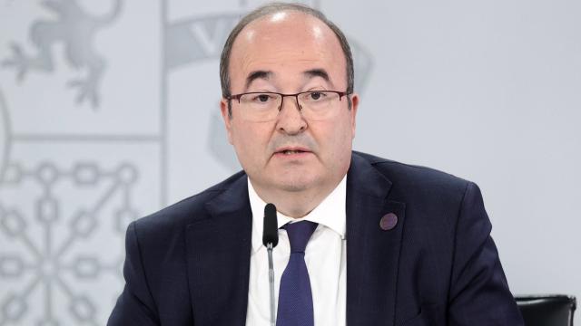 Miquel Iceta en la rueda de prensa posterior al Consejo de Ministros de este lunes. Foto: Eduardo Parra / Europa Press