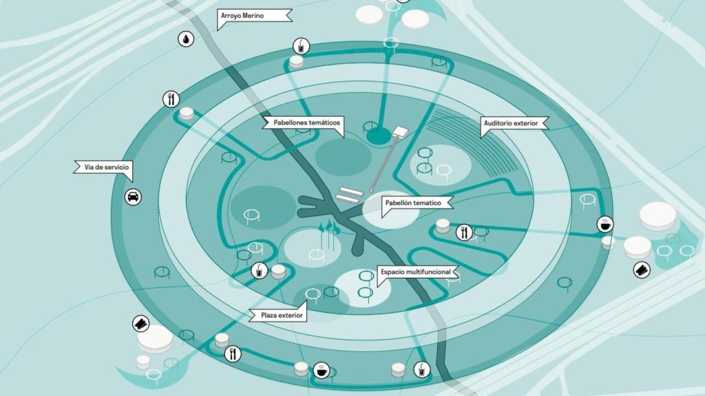 Mapa de la Expo 2027 en Málaga.