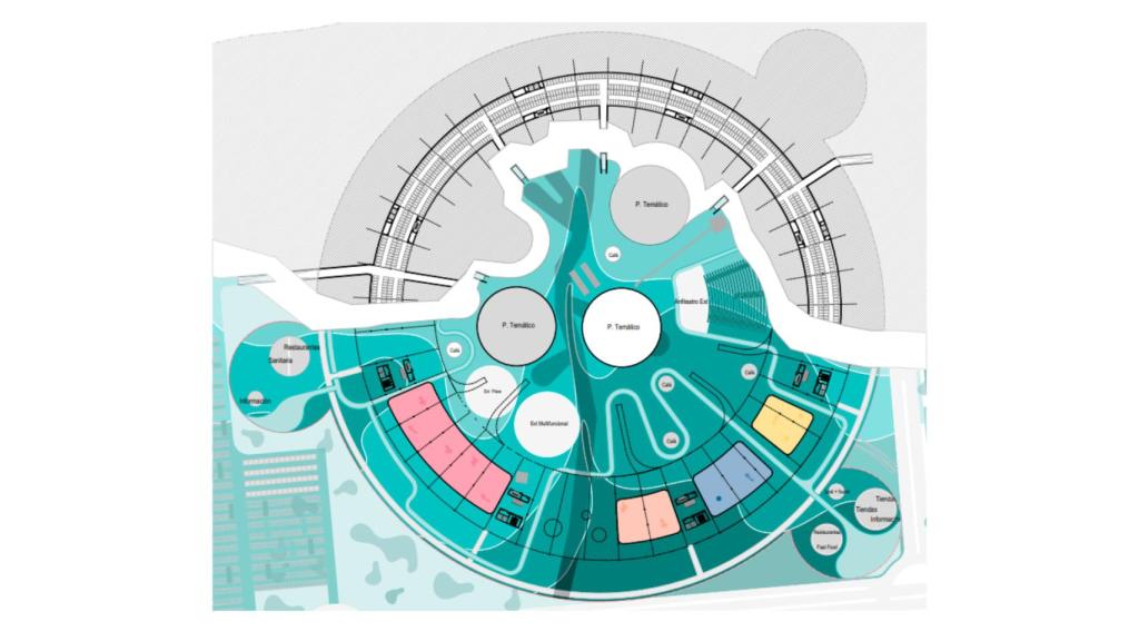 Vista de planta de la Expo 2027 en Málaga.