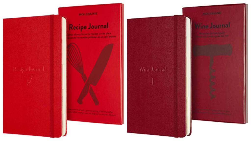 Recetario y libro de vinos. Ambos de Moleskine.