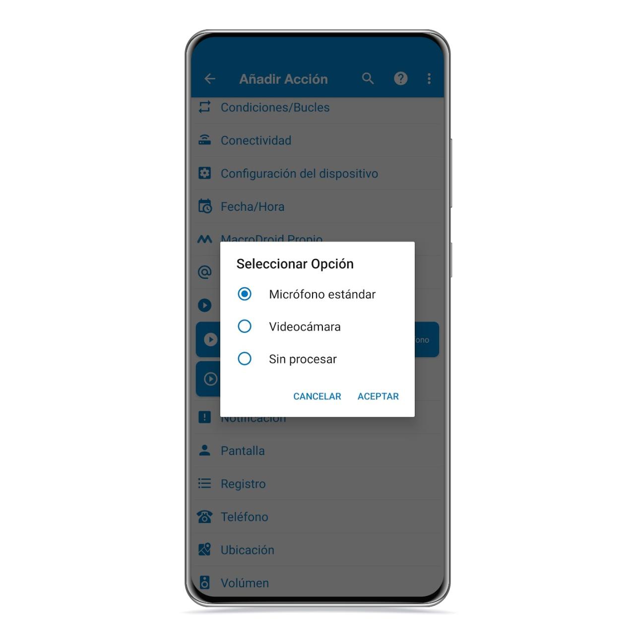 Grabar en Macrodroid