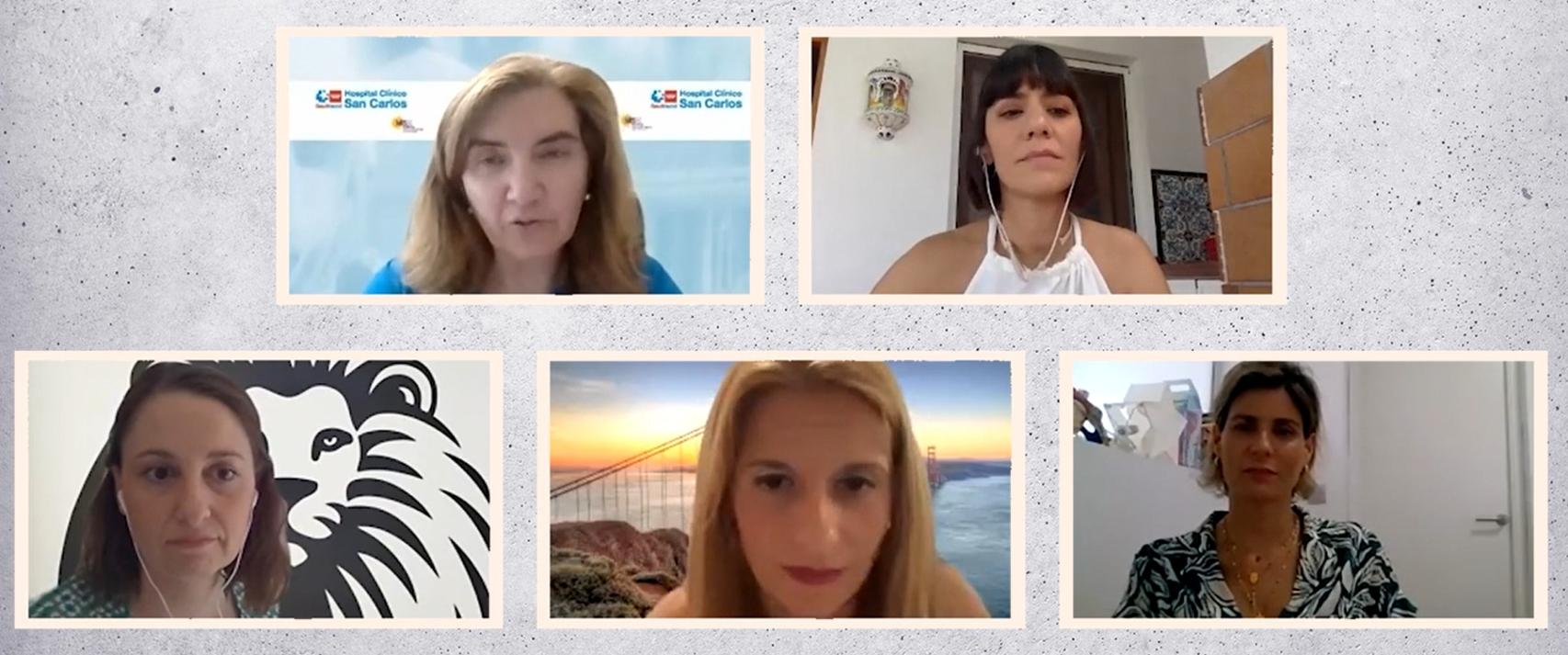 Por orden: Celia Oreja-Guevara (Hospital Clínico San Carlos), Cristina Encinas (Hospital General Universitario Gregorio Marañón), María Vega (EL ESPAÑOL), Clara Bonanad (Hospital Clínico Universitario de Valencia), María Guirado (Hospital General Universitario de Elche).
