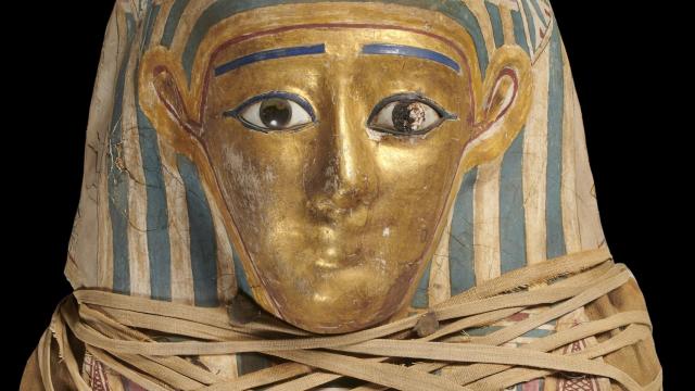 Momia de un joven (detalle). Periodo Ptolemaico tardío – romano temprano, ca.100 a.C. – 100 d.C. Probablemente Hawara, Fayum, Egipto. © Trustees of the British Museum.