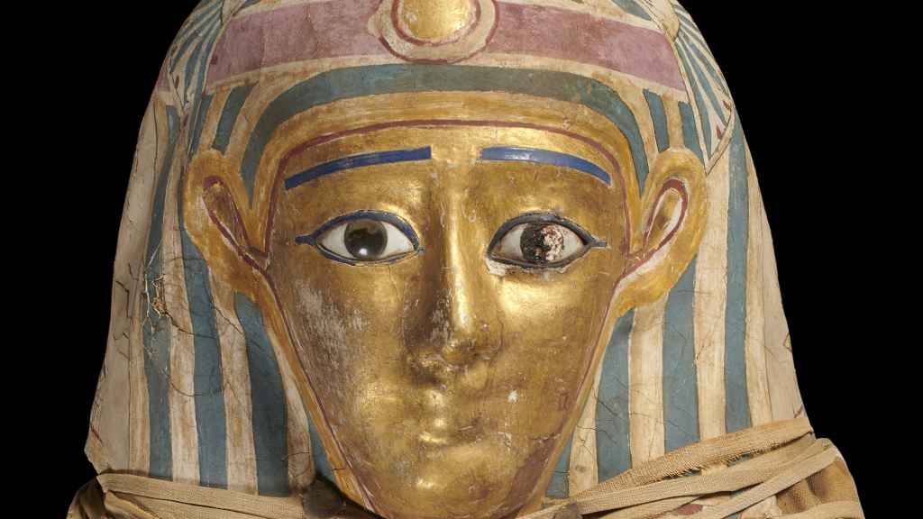 Momia de un joven (detalle). Periodo Ptolemaico tardío – romano temprano, ca.100 a.C. – 100 d.C. Probablemente Hawara, Fayum, Egipto. © Trustees of the British Museum.