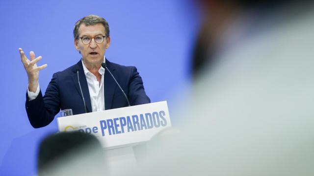 El presidente del PP, Alberto Núñez Feijóo, en los Cursos de Verano de El Escorial.